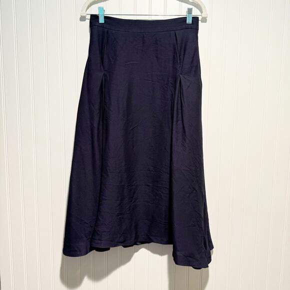 Thomas Pink London Dresses & Skirts - Thomas Pink London Navy Blue Silk Midi Skirt Size 6